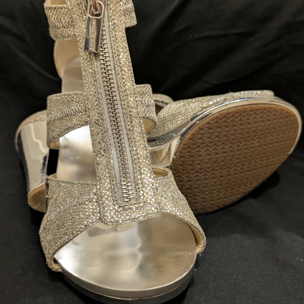 Michael Kors Gold Heels with Fringe Detail